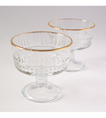 Lot de 6 coupes à glace Cristal liseré doré