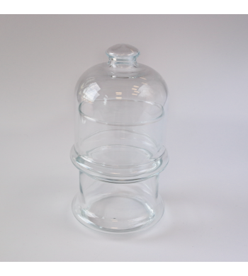 Bonbonnière cloche double compartiment en verre