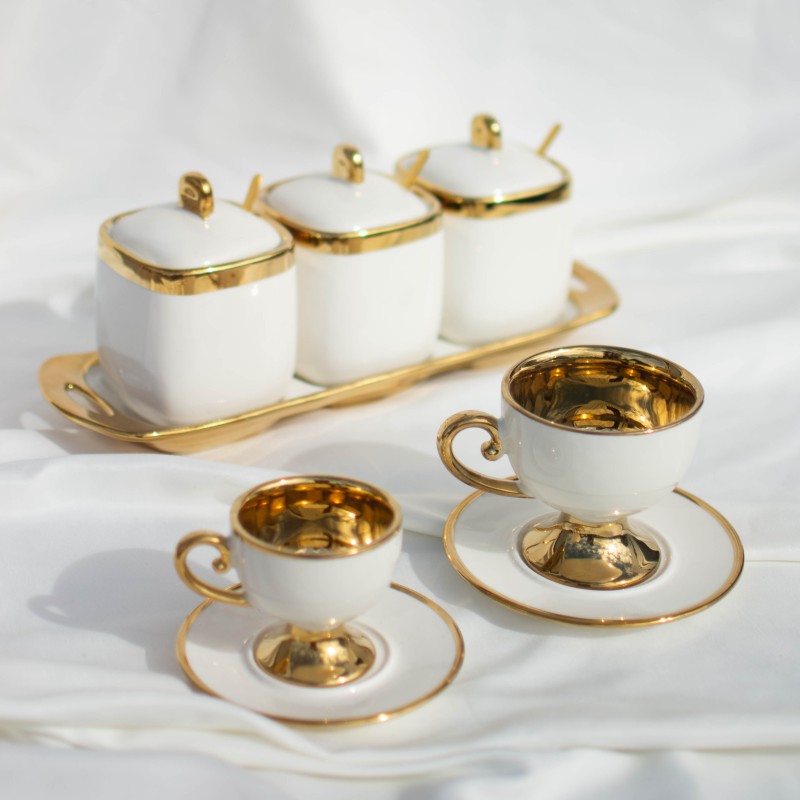 Service a thé doré - Tendance vaisselles