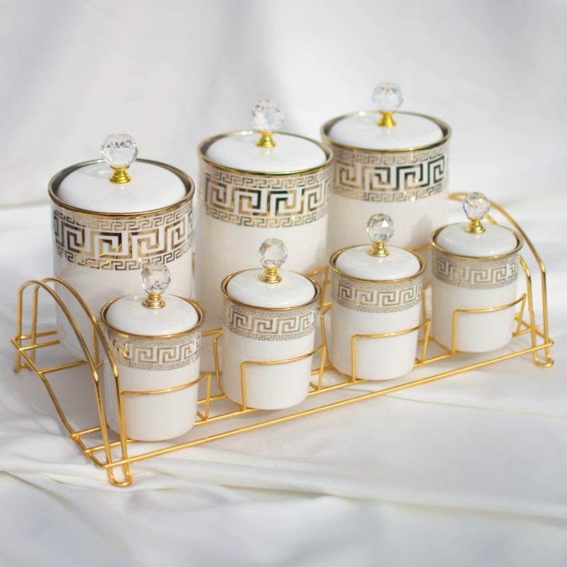 Lot de 6 pot à épices en porcelaine