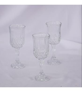 Set de 12 verres à pied en verre transparent