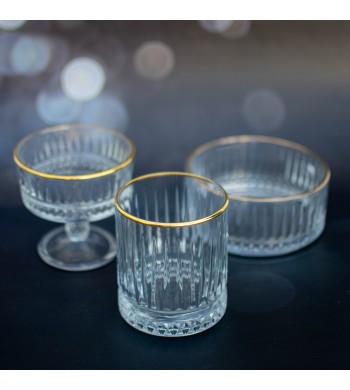 Lot de 6 verres à eau doré