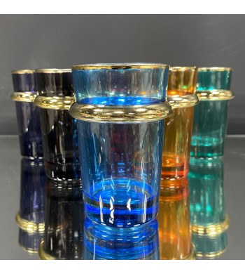 Ensemble 6 petits verres Beldi turquoises - Chineurs du Monde