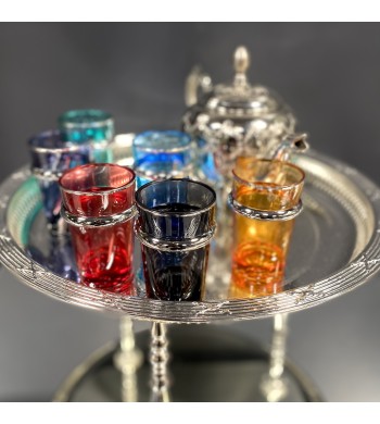 Set de 12 verres à thé Beldi Colors argenté