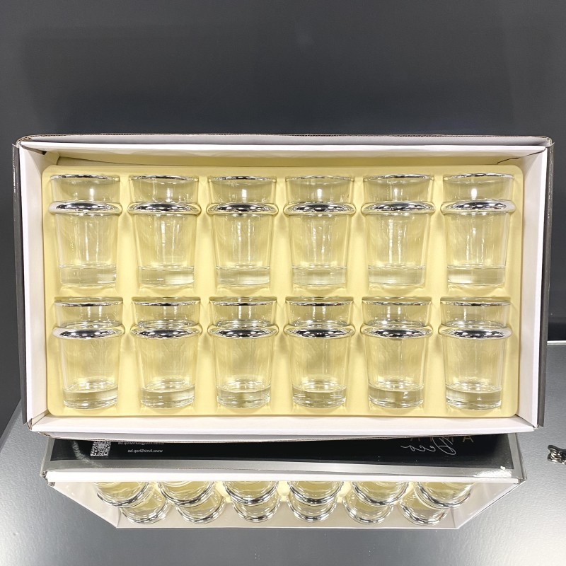 Set De 12 Verres à Feuille D'or Starck Par H&H - Design Moderne Et élégant - Lave-vaisselle Safe (50°C Max)