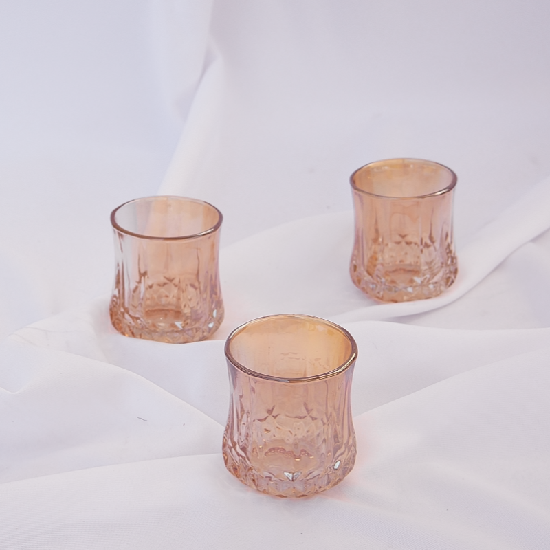 Set de 12 verres à eau, verres à jus dorés