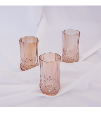 Set de 12 verres à eau, verres à jus dorés