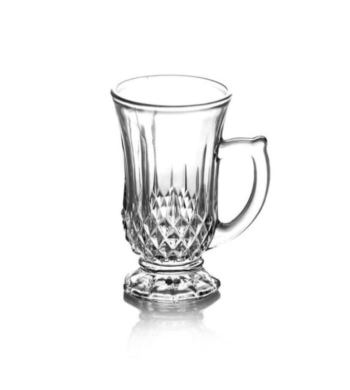 Lot de 6 verres à thé, set de verres transparents avec anse