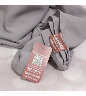 Hijab soie de Medine Gris perle