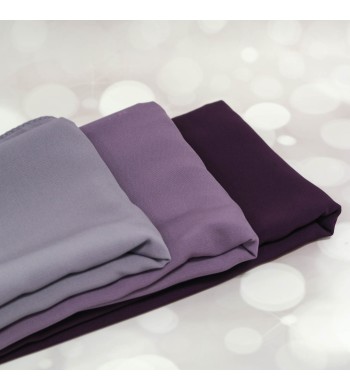 Set de 3 Hijabs soie de Medine nuance violet