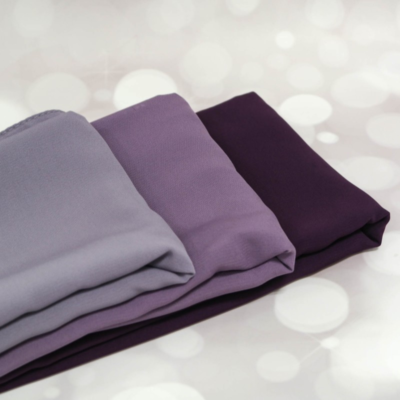 Set de 3 Hijabs soie de Medine nuance violet