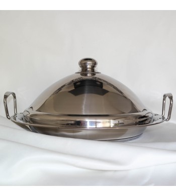 BAMFY Acier Inoxydable 304 Marocaine Tajine Induction, Antiadhésif  Mijoteuse Fruit De Mer Plat Tajine avec 2 Poignées for Cuisson (Color :  Silver, Size : 24cm) : : Cuisine et Maison