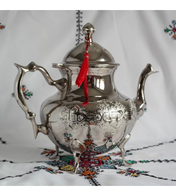 Théière artisanale pour service thé marocain