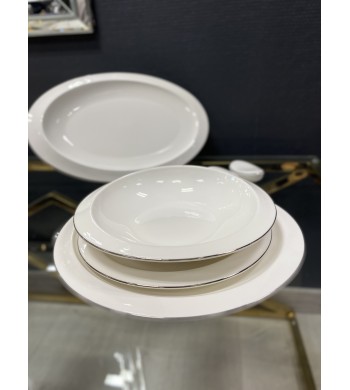 Service de table 27 pièces Elegance en porcelaine fine