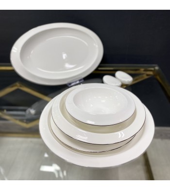 Service de table 27 pièces Elegance en porcelaine fine
