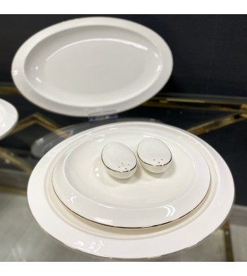Service de table 27 pièces Elegance en porcelaine fine