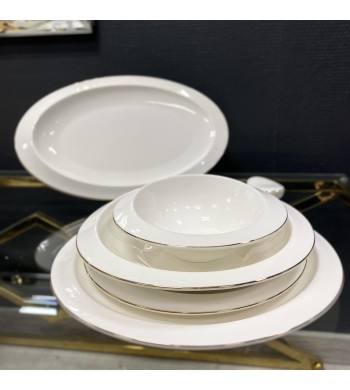Service de table 27 pièces Elegance en porcelaine fine