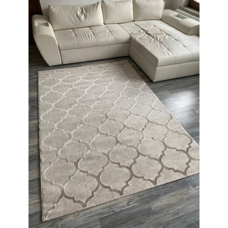 Tapis quadrilobe beige