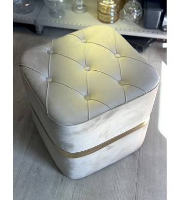 Pouf tabouret capitonné carré 40*40cm