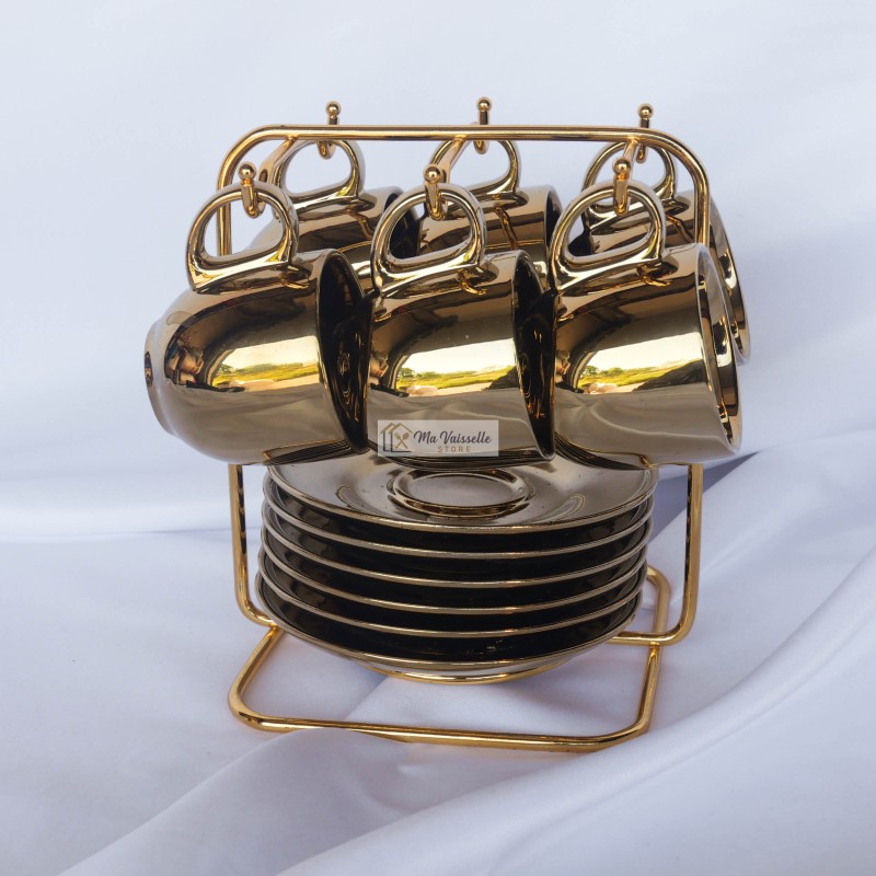 Service à café doré espresso