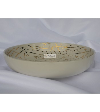 Plat creux en céramique marbré