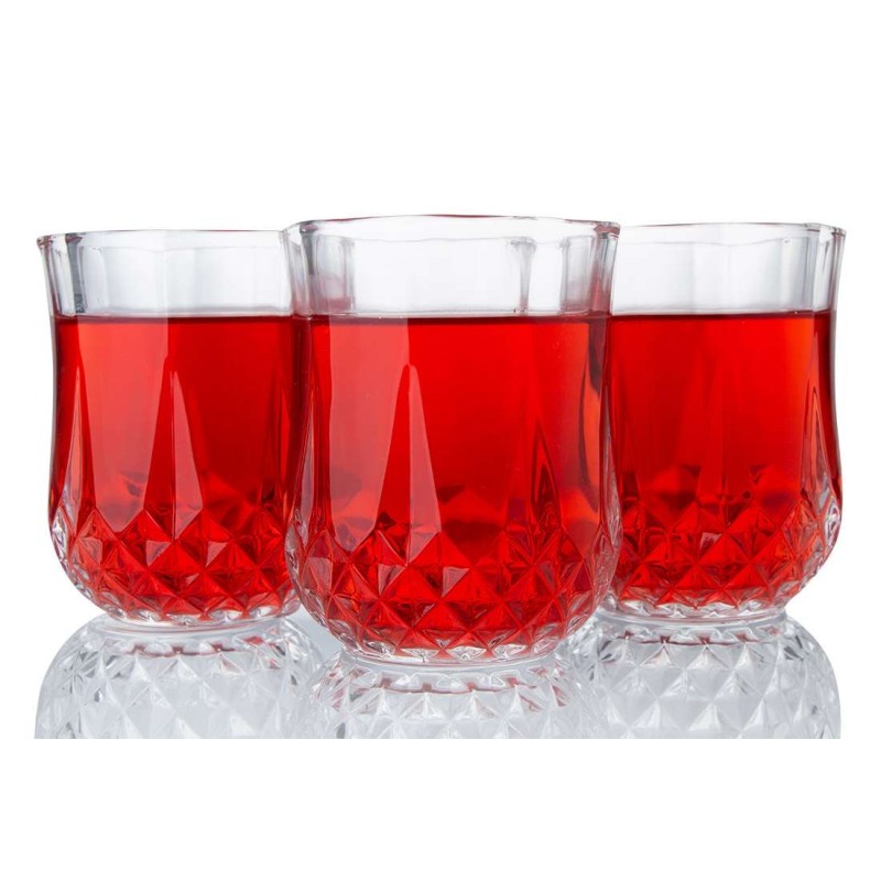Lot De 12 Verres à Eau Transparents 215 Ml LOOP - Design Moderne Pour Maison Et Fêtes