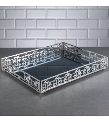 Plateau décoratif miroir rectangulaire petit format