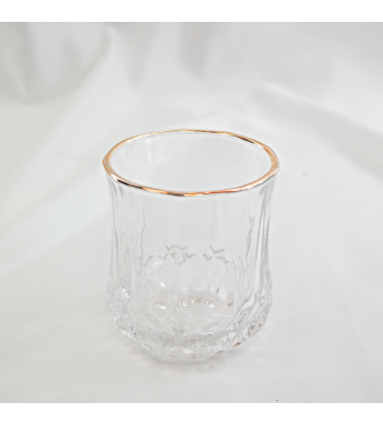 Set de 6 verres à eau cristal, verres à jus liseré dor