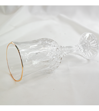 Set de 6 verres à pied en verre transparents liseré doré
