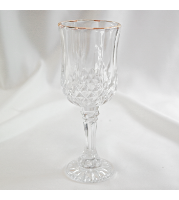 Set de 6 verres à pied en verre transparents liseré doré