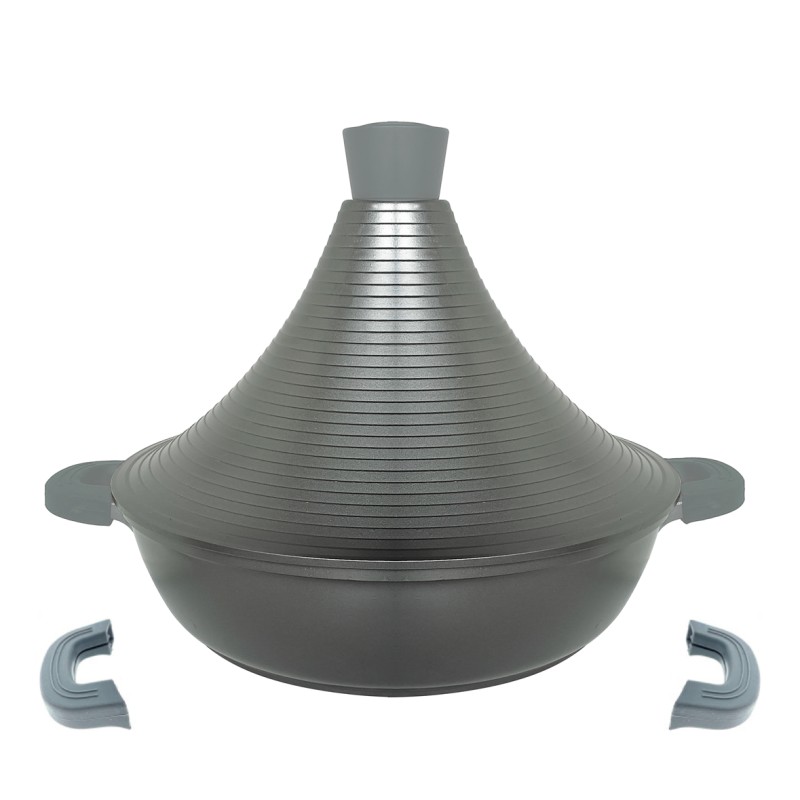 Marmite à Tajine turbo gris tous feux dont induction 28cm Marmite à Tajine turbo gris tous feux dont induction 28cm