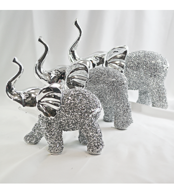 Set de figurines éléphant décoratives  avec strass, figurines brillantes éléphant