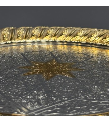 Plateau à thé bicolore sur pied 35cm