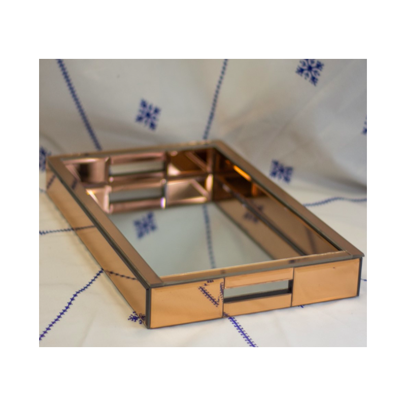 Plateau robuste tout miroir en verre