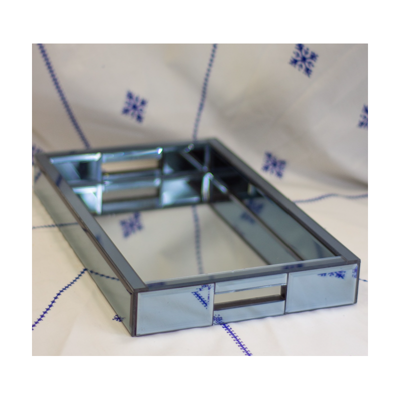 Plateau robuste tout miroir en verre