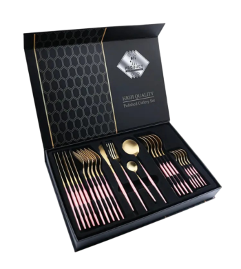 Ménagère 24 pièces en acier inoxydable Pink touch