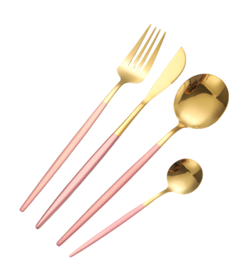 Ménagère 24 pièces en acier inoxydable Pink touch