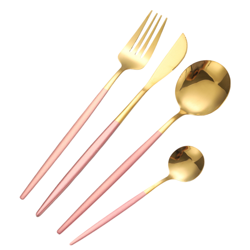 Ménagère 24 pièces en acier inoxydable Pink touch Ménagère 24 pièces en acier inoxydable Pink touch