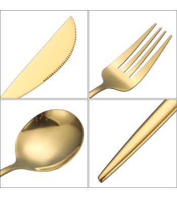 Ménagère 24 pièces en acier inoxydable Gold touch