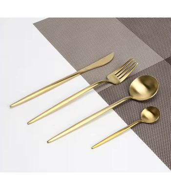Ménagère 24 pièces en acier inoxydable Gold touch