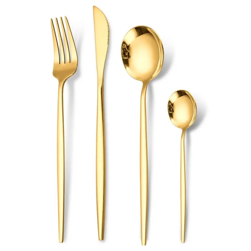 Ménagère 24 pièces en acier inoxydable Gold touch Ménagère 24 pièces en acier inoxydable Gold touch