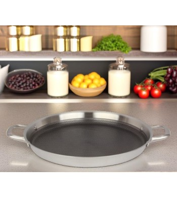 Galetière à pain, poêle à  pain induction 36cm structure nid d'abeille anti rayures
