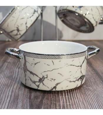 Set de 6 bols à soupe avec support doré