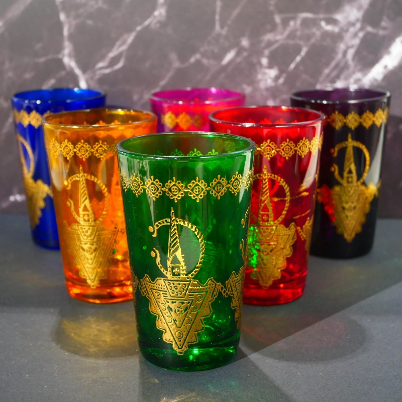 Set de 6 verres à thé marocain Amazigh Set de 6 verres à thé marocain Amazigh