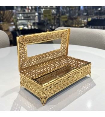 Boîte à mouchoirs, porte serviette Orient doré