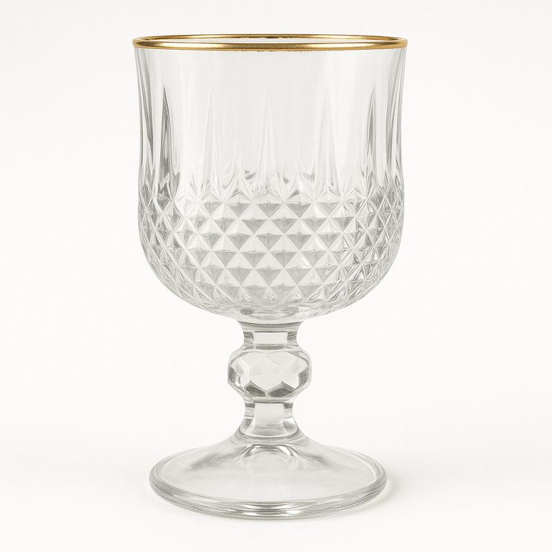 Set de 6 Verres à pied liseré or Set de 6 Verres à pied liseré or