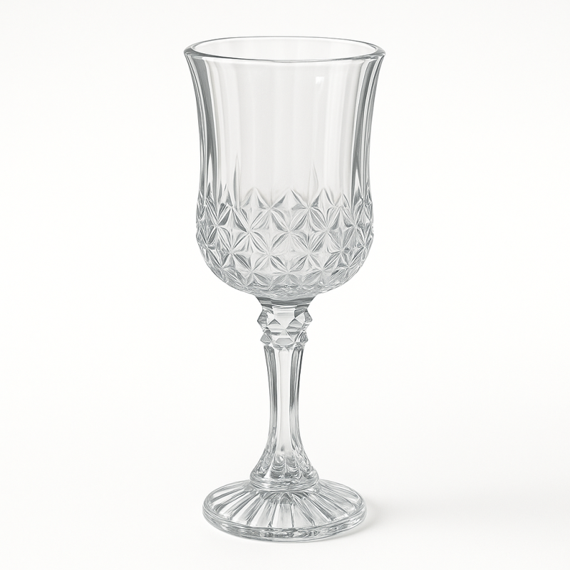 Set de 12 verres à pied en verre transparent