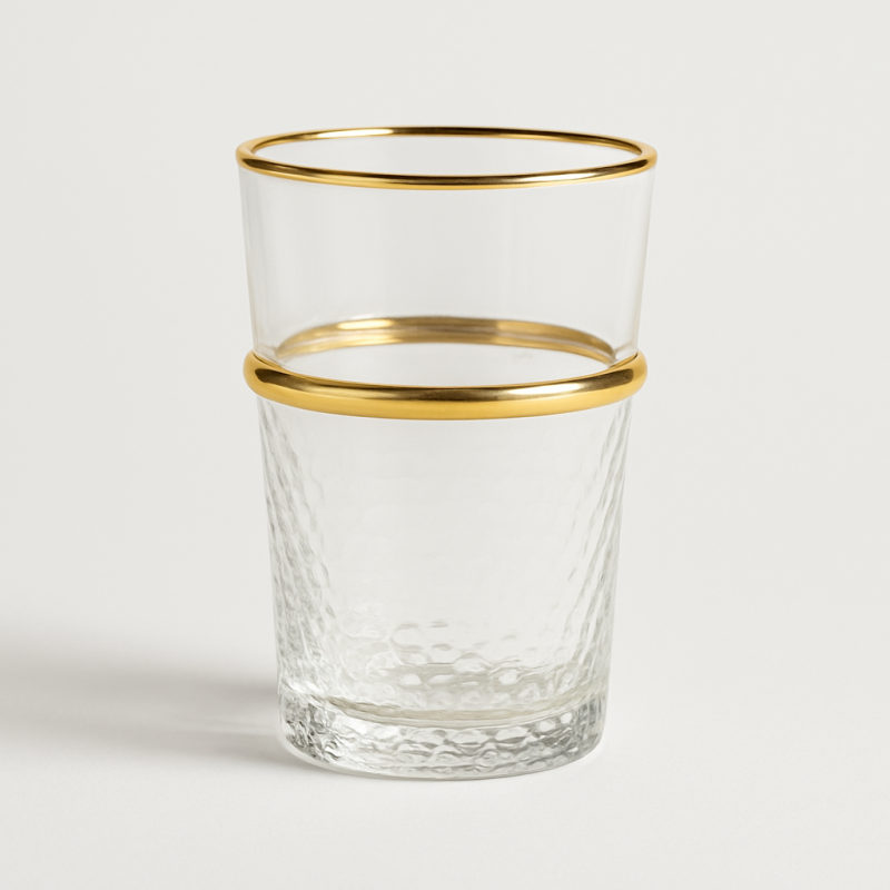 Set de 12 verres à thé marocain doré Set de 12 verres à thé marocain doré