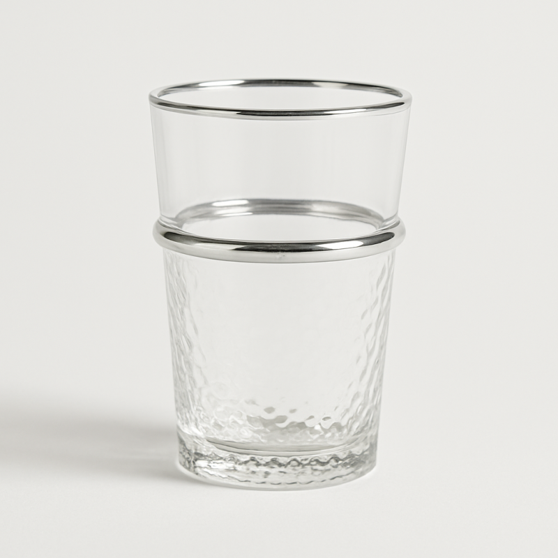 Set de 12 verres à thé marocain argenté Set de 12 verres à thé marocain argenté