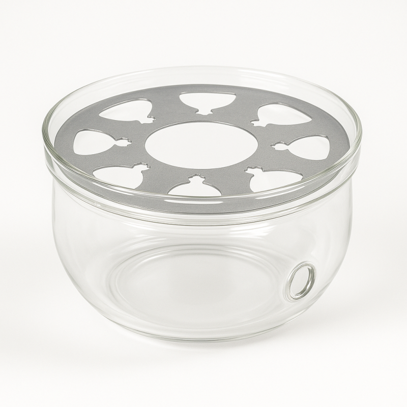 Chauffe théière en verre, support à théière avec porte bougie